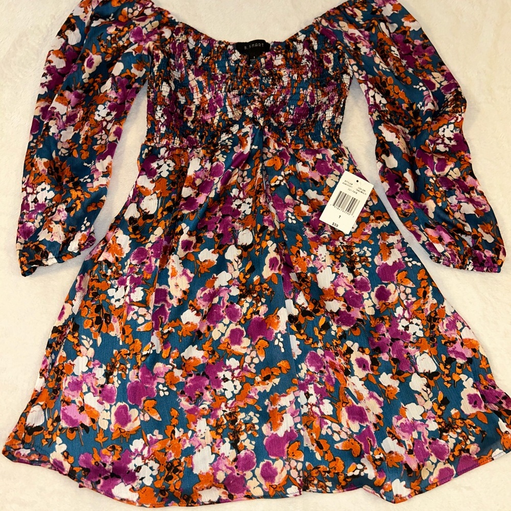 B. Smart Purple and Blue Casual Dress Size 1